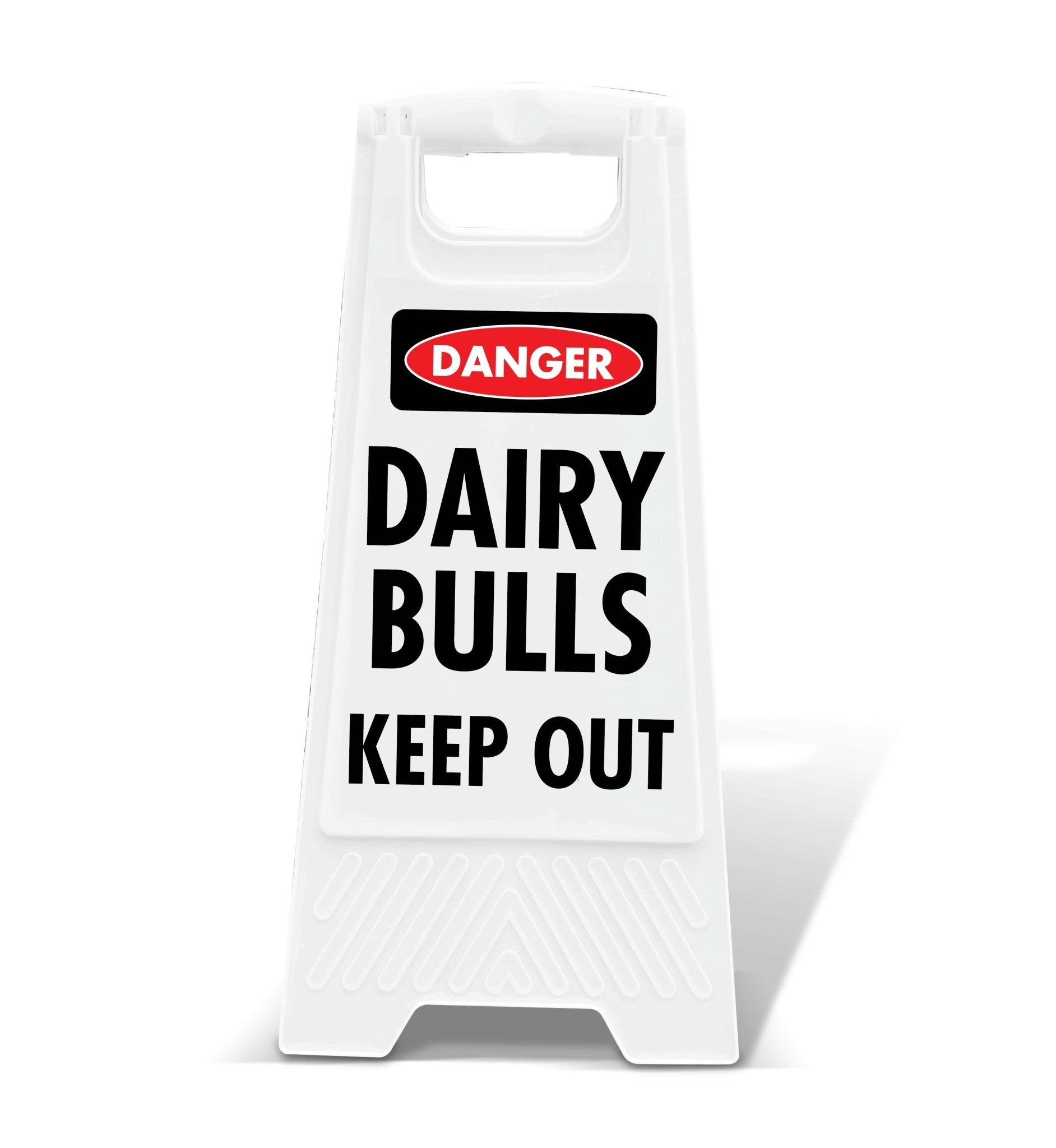White A - Frame - Danger Dairy Bulls Keep Out - New Signs