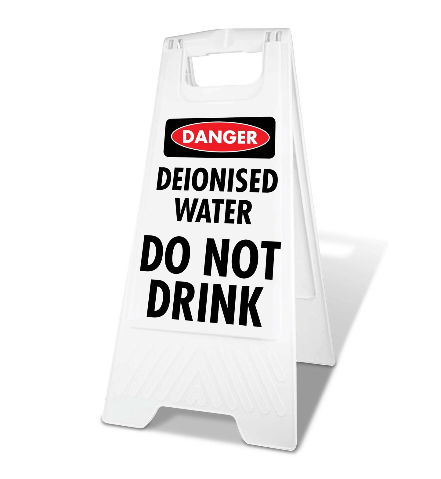 White A - Frame - Danger Deionised Water Do Not Drink - New Signs