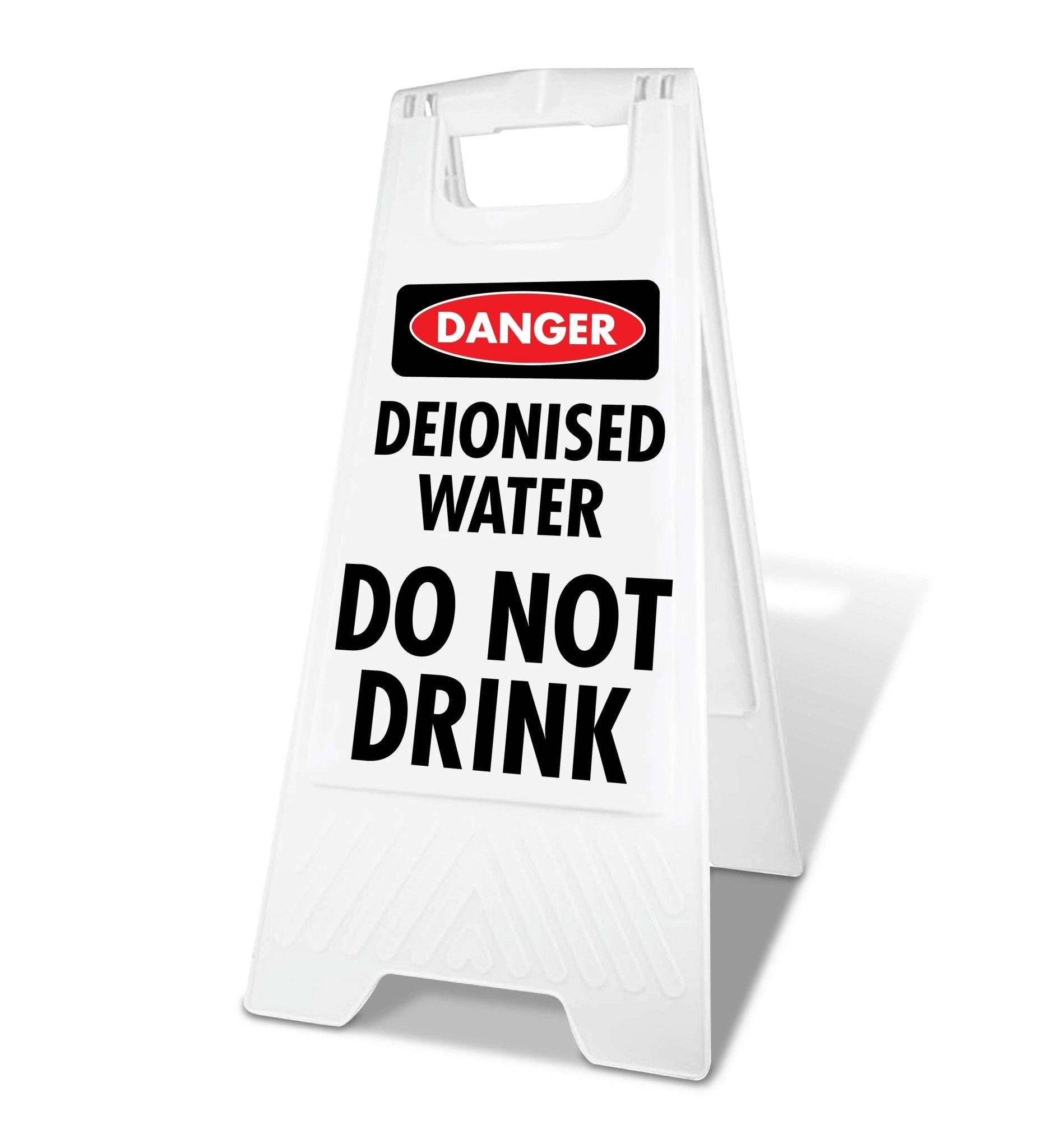 White A - Frame - Danger Deionised Water Do Not Drink - New Signs