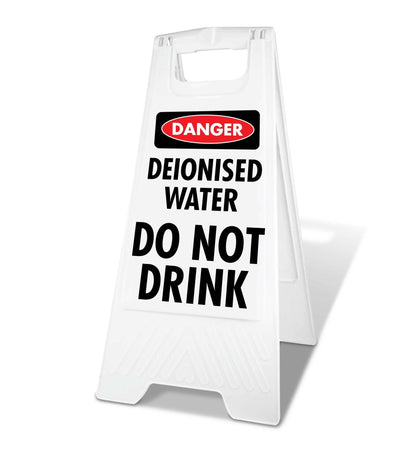 White A - Frame - Danger Deionised Water Do Not Drink - New Signs
