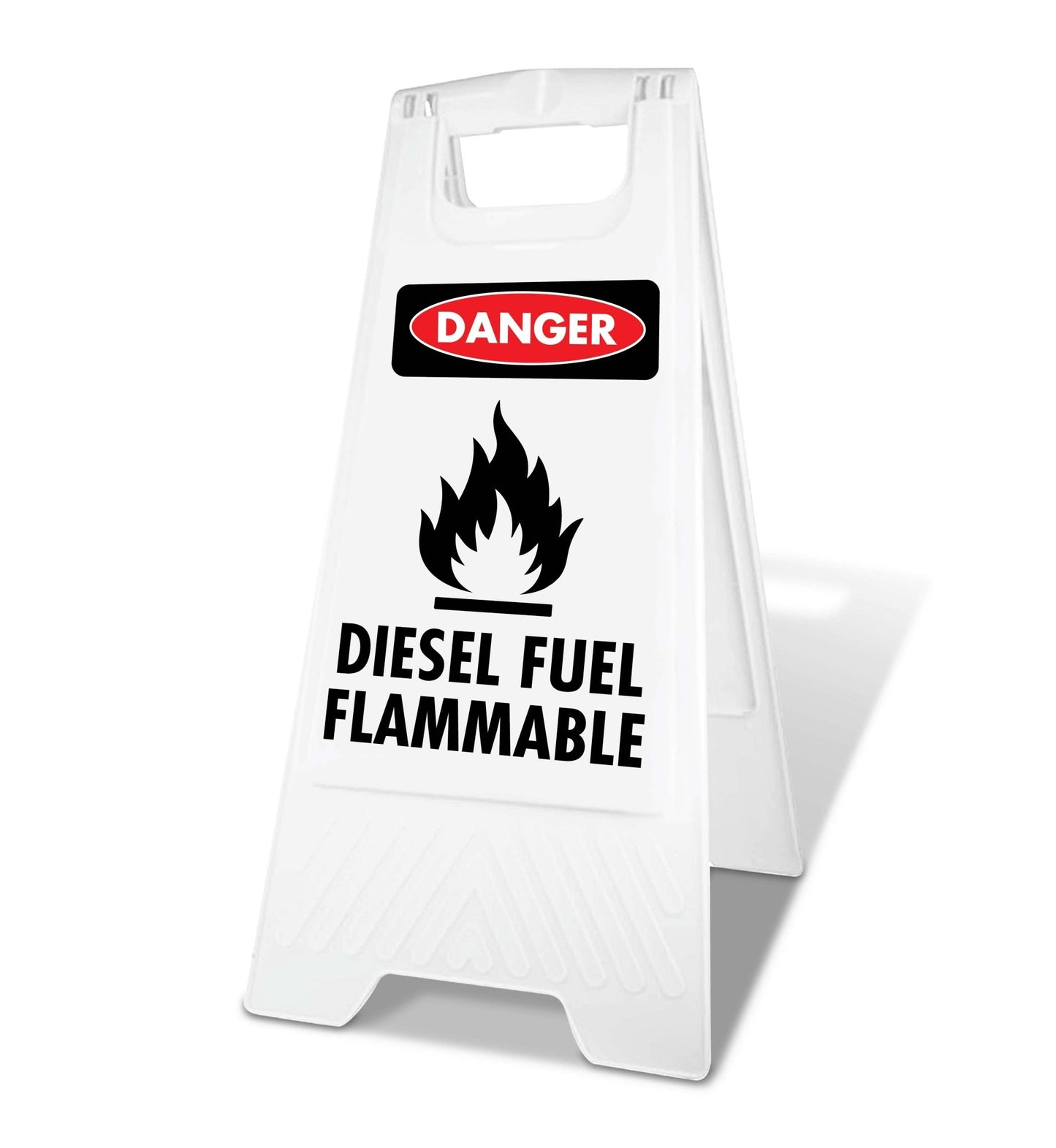 White A - Frame - Danger Diesel Fuel Flammable - New Signs