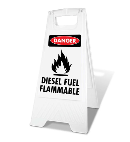 White A - Frame - Danger Diesel Fuel Flammable - New Signs