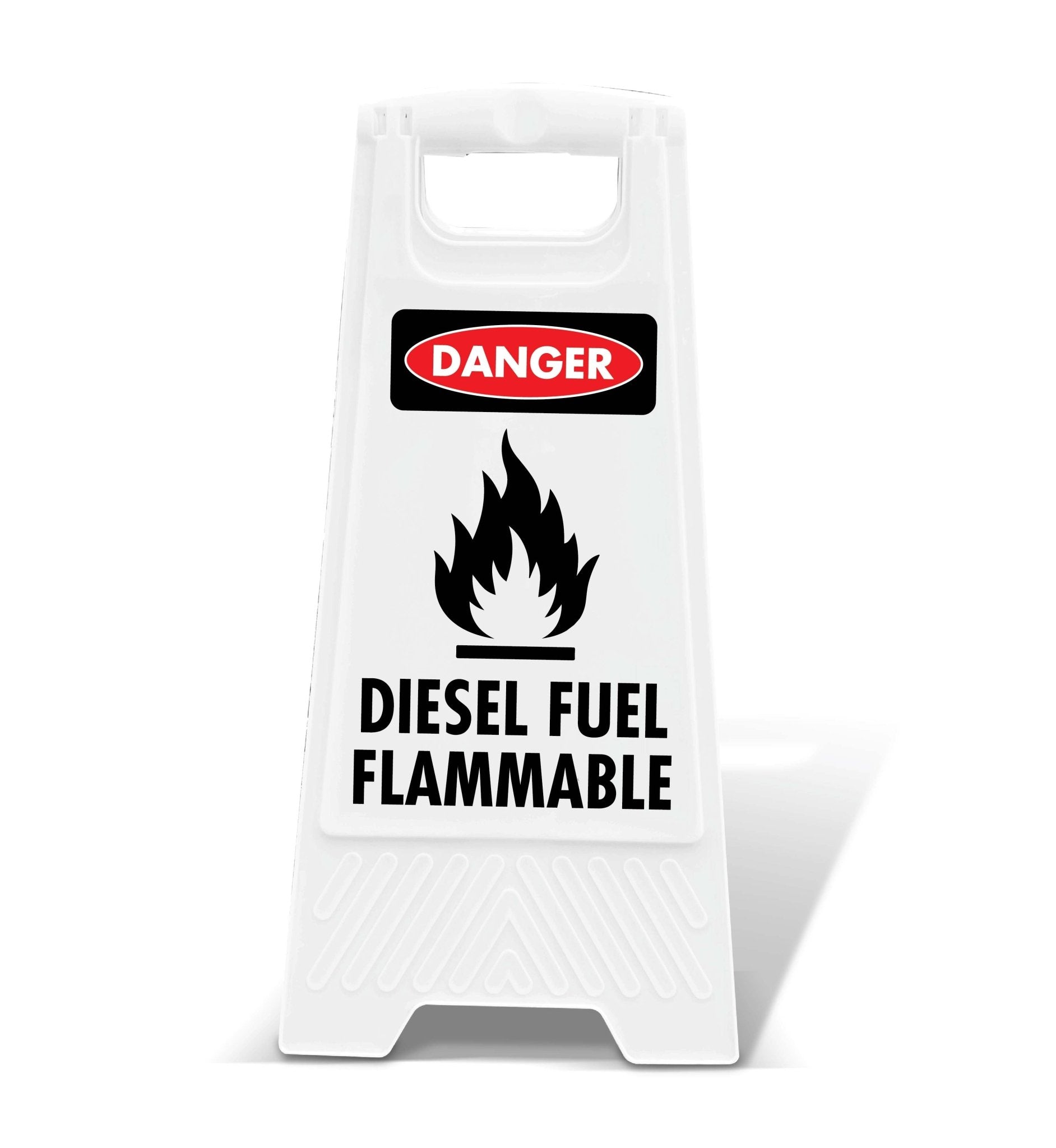 White A - Frame - Danger Diesel Fuel Flammable - New Signs