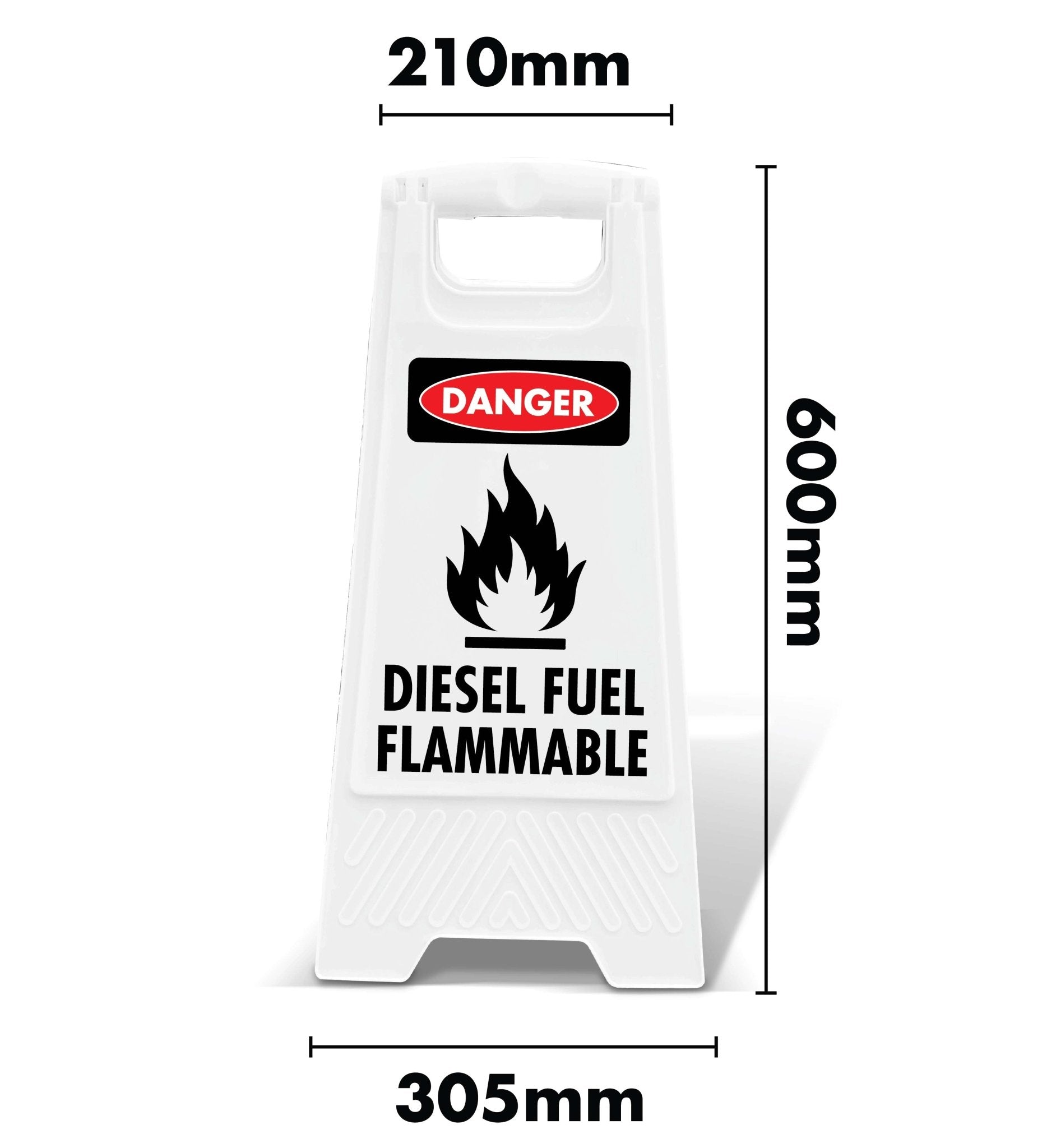 White A - Frame - Danger Diesel Fuel Flammable - New Signs