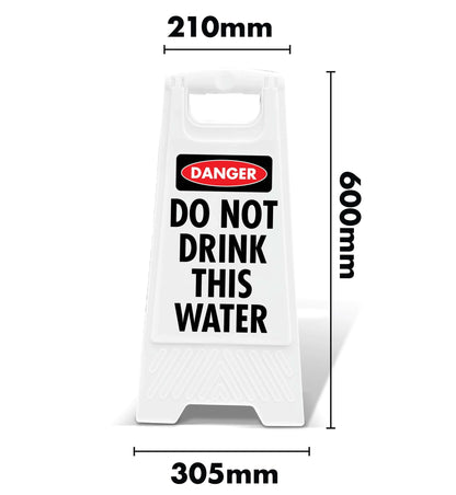 White A - Frame - Danger Do Not Drink This Water - New Signs