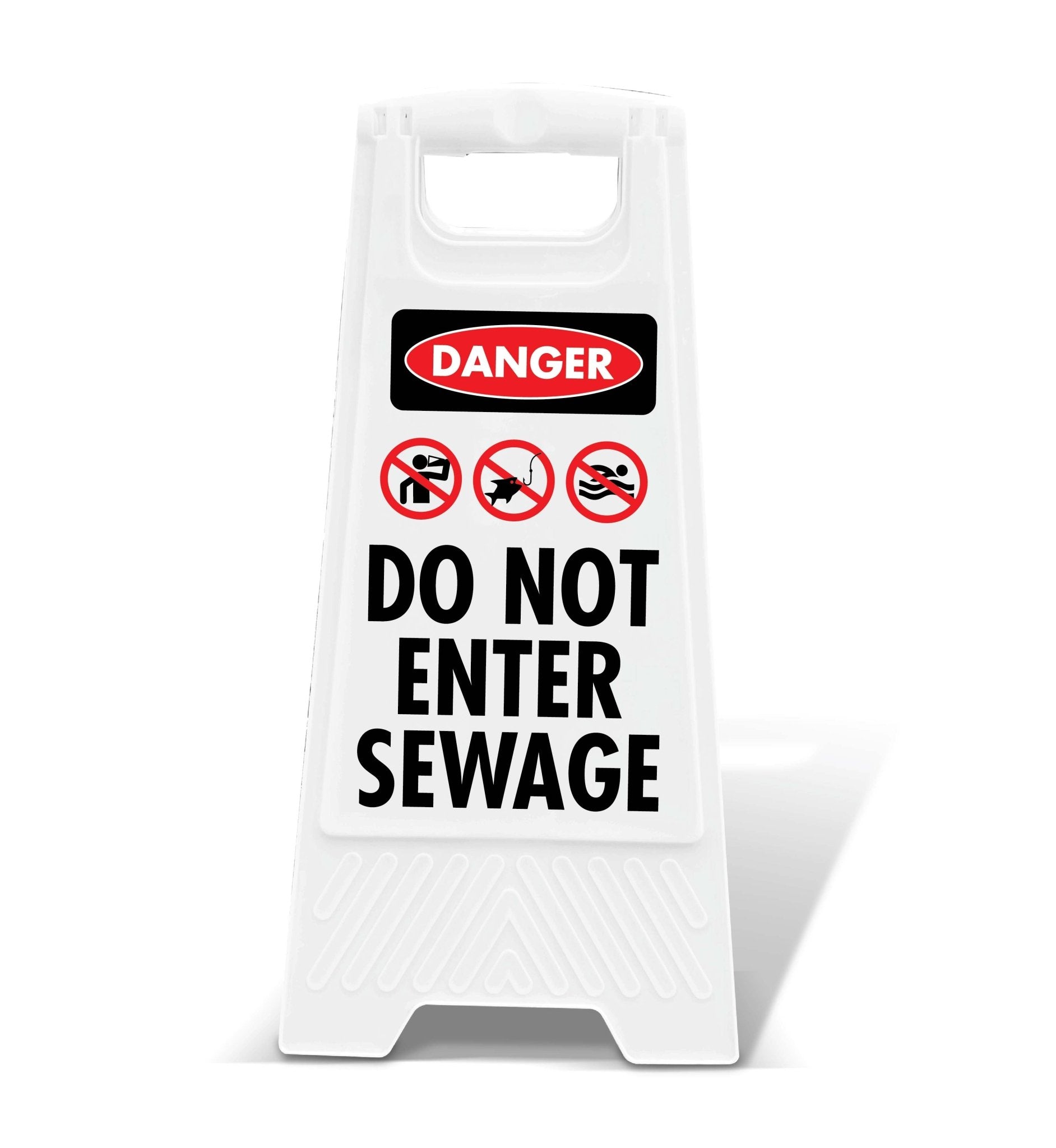 White A - Frame - Danger Do Not Enter Sewage - New Signs