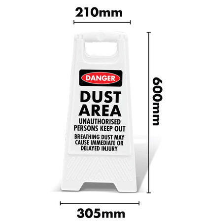 White A - Frame - Danger Dust Area - New Signs