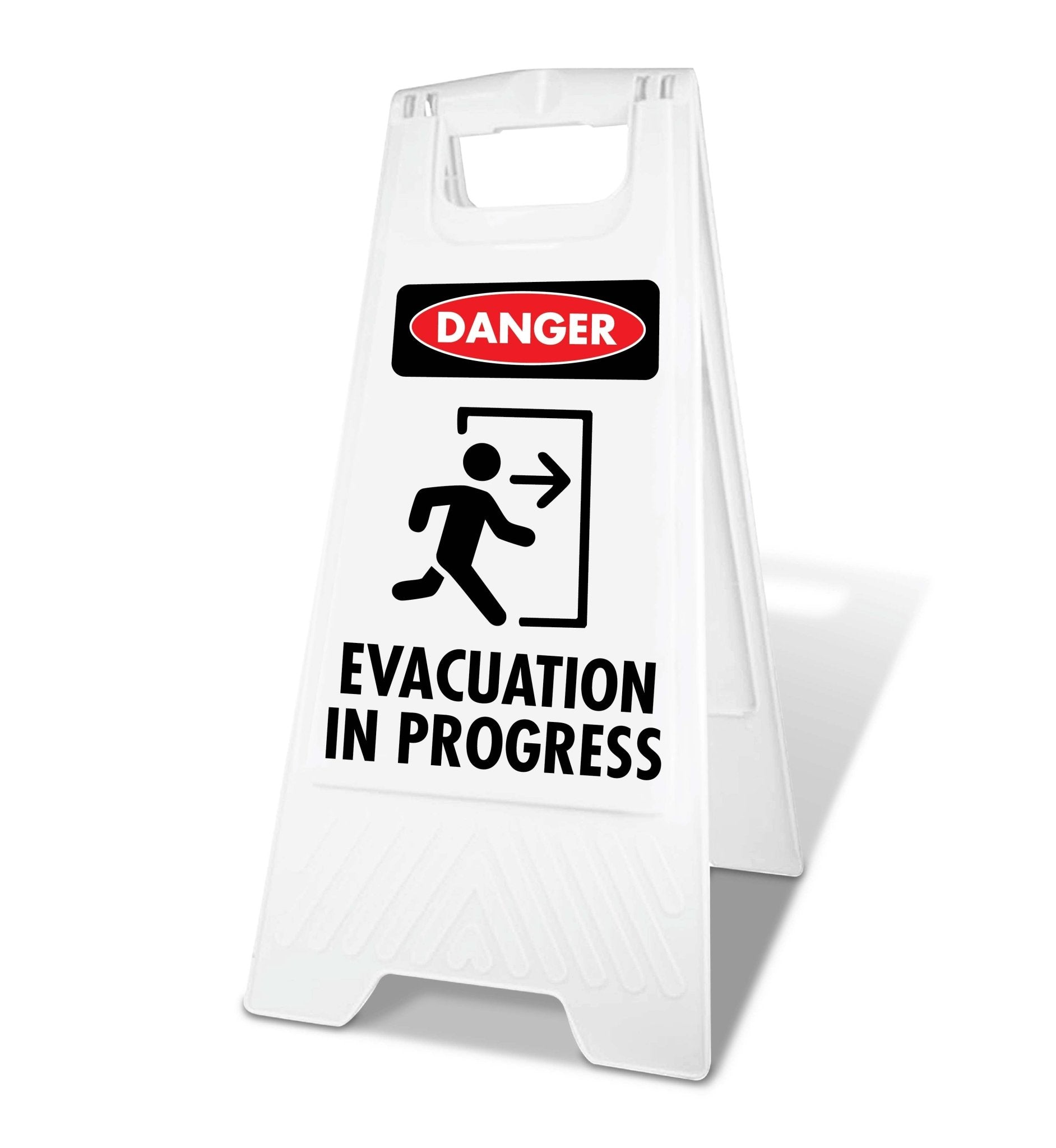 White A - Frame - Danger Evacuation In Progress - New Signs