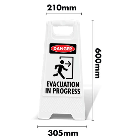 White A - Frame - Danger Evacuation In Progress - New Signs