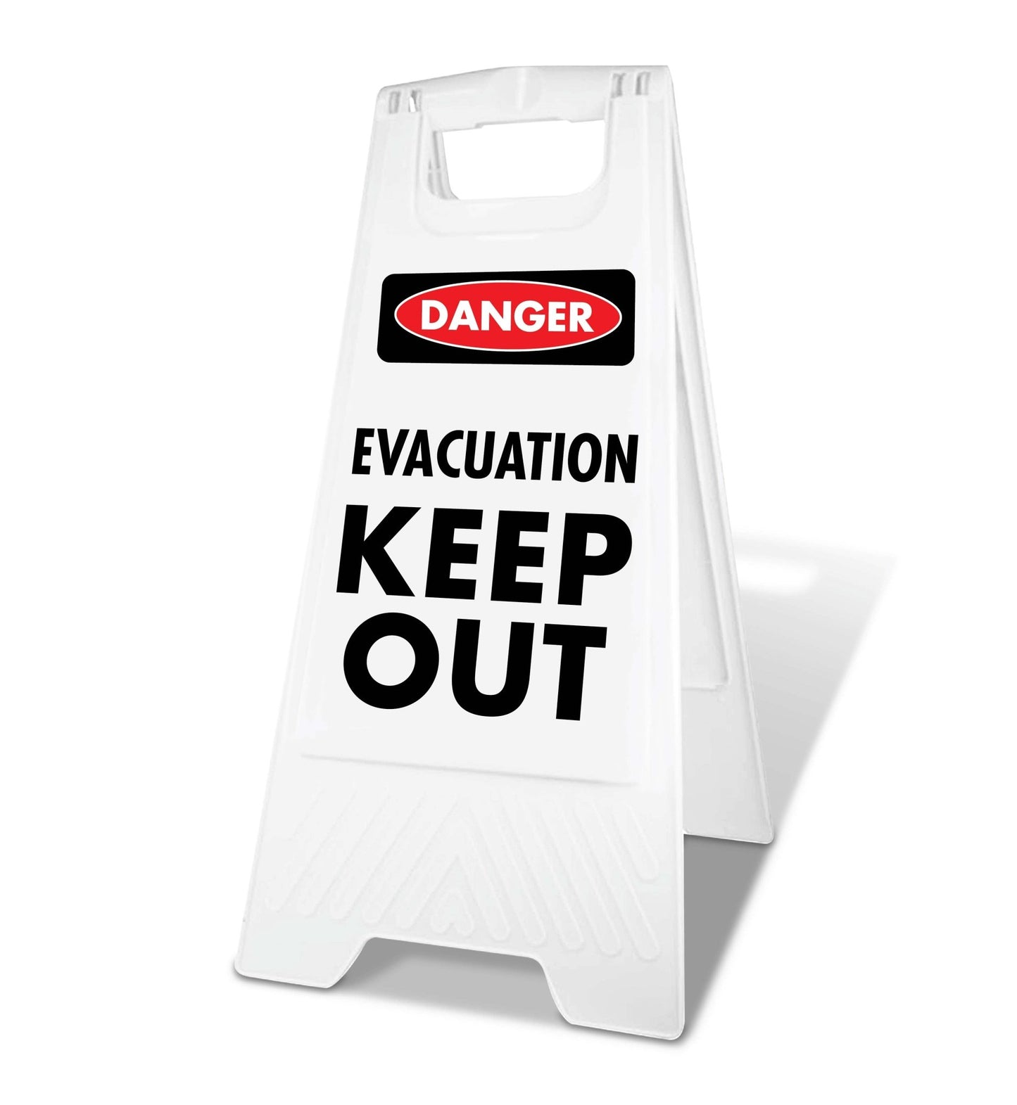 White A - Frame - Danger Evacuation Keep Out - New Signs