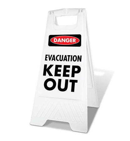 White A - Frame - Danger Evacuation Keep Out - New Signs
