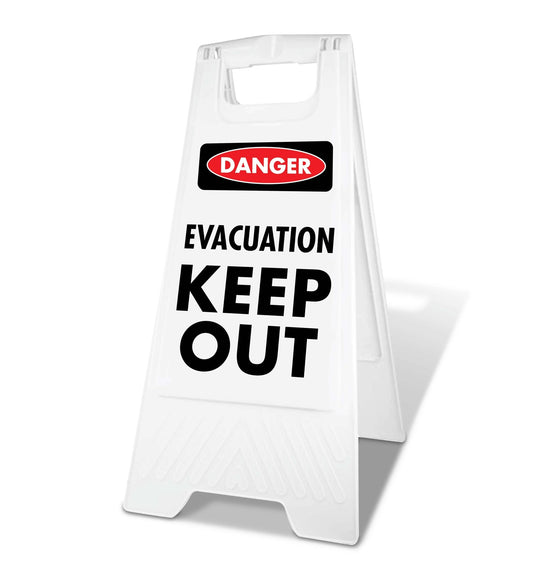 White A - Frame - Danger Evacuation Keep Out - New Signs