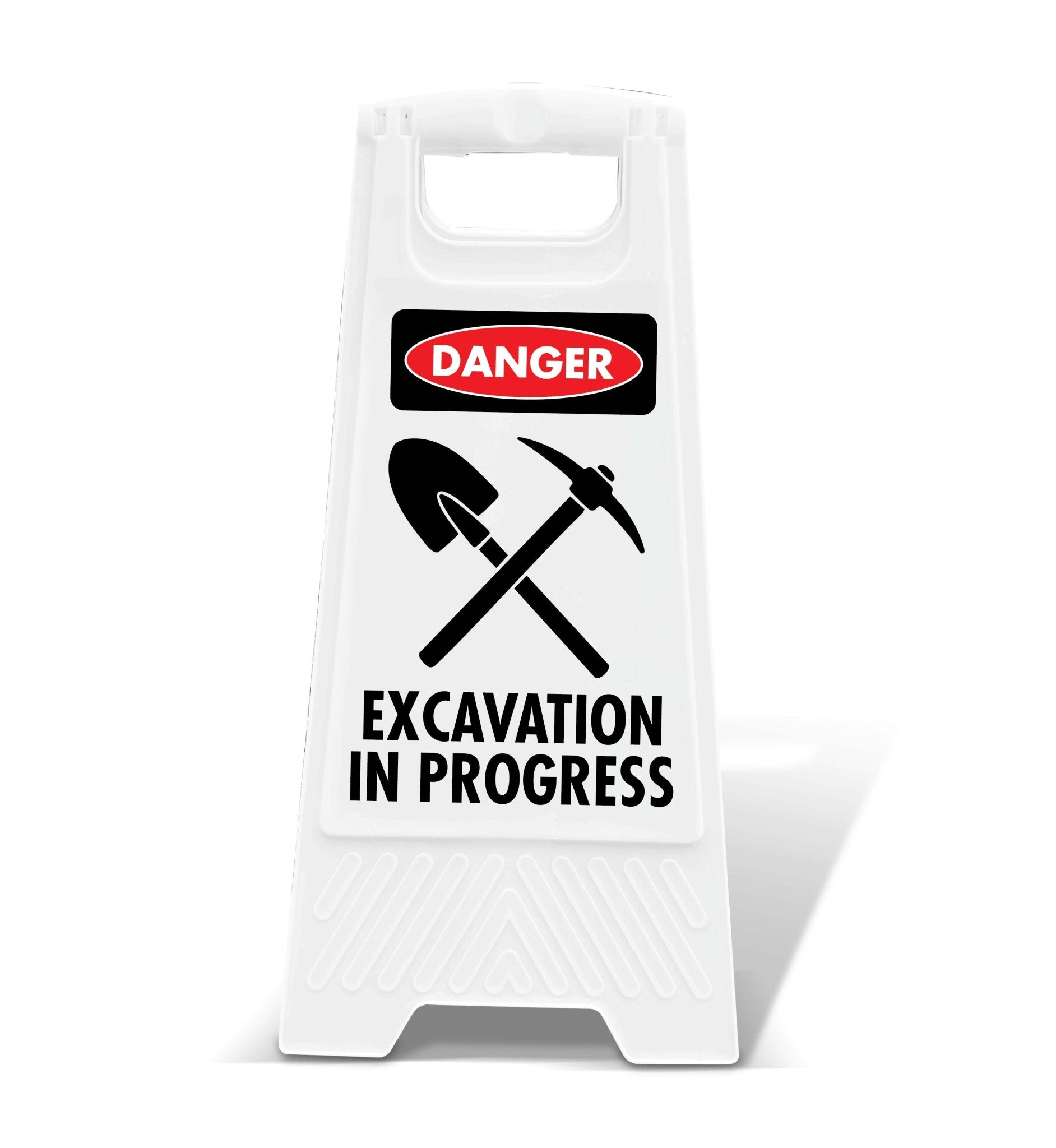 White A - Frame - Danger Excavation in Progress - New Signs