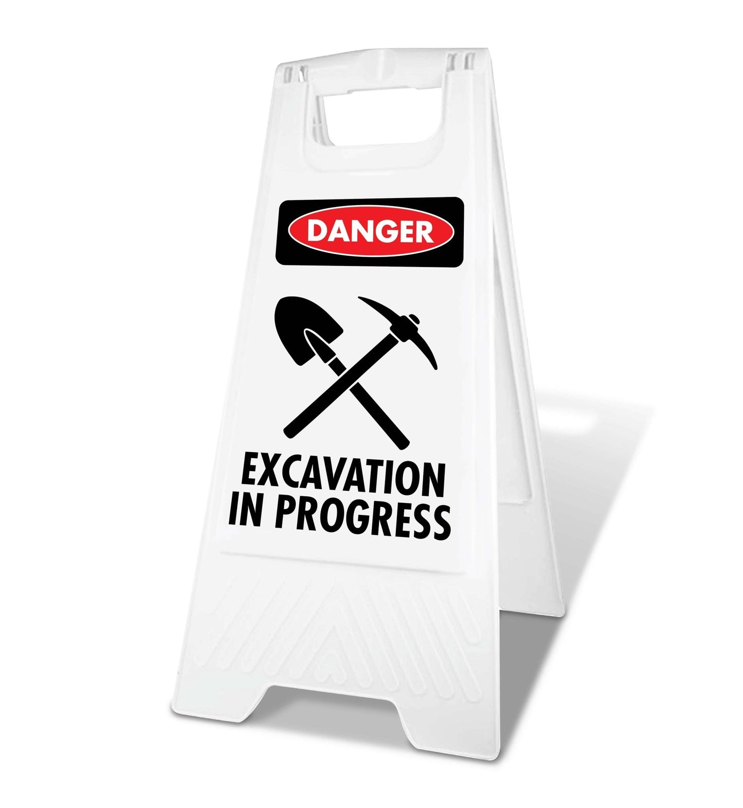 White A - Frame - Danger Excavation in Progress - New Signs