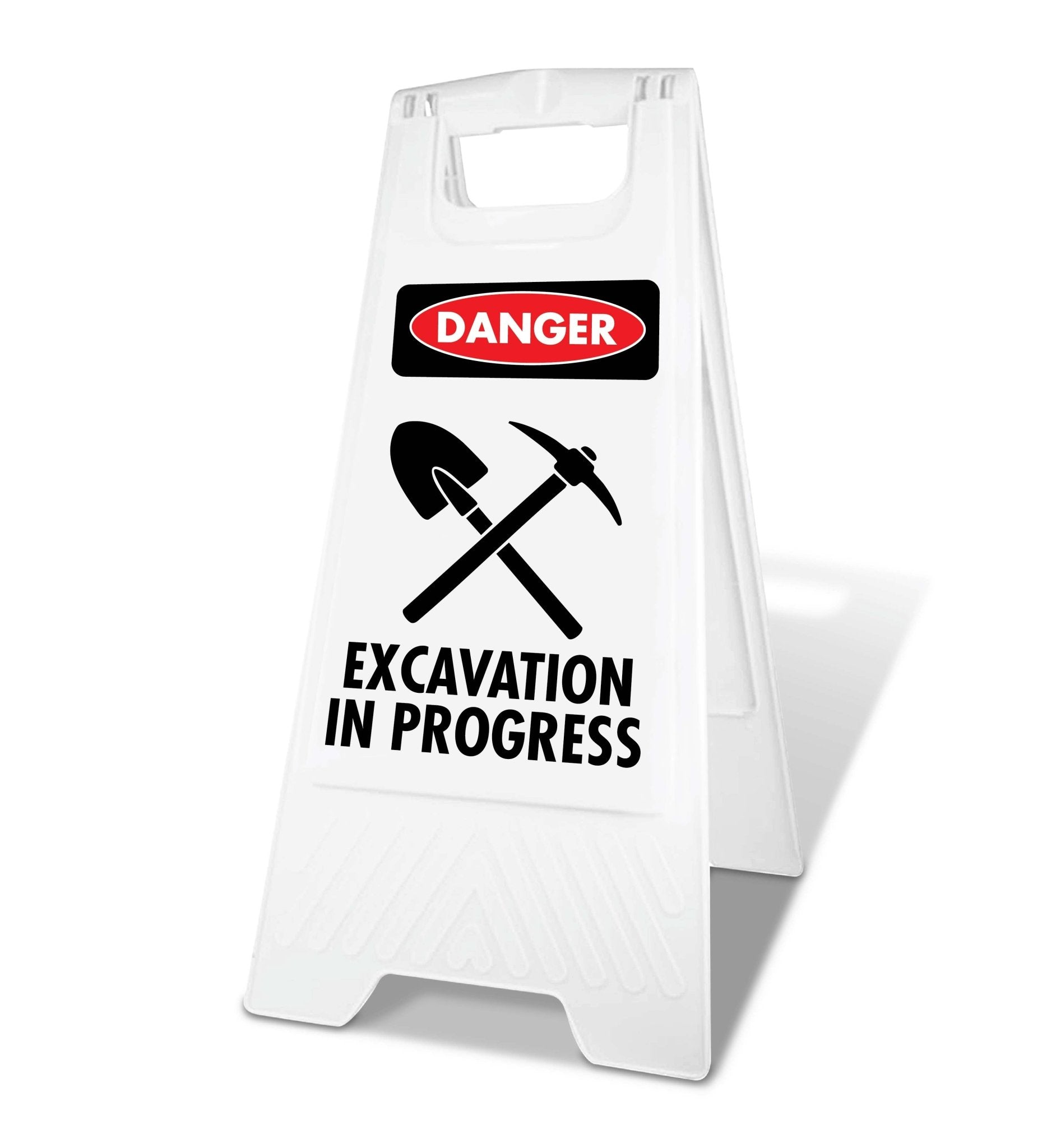 White A - Frame - Danger Excavation in Progress - New Signs
