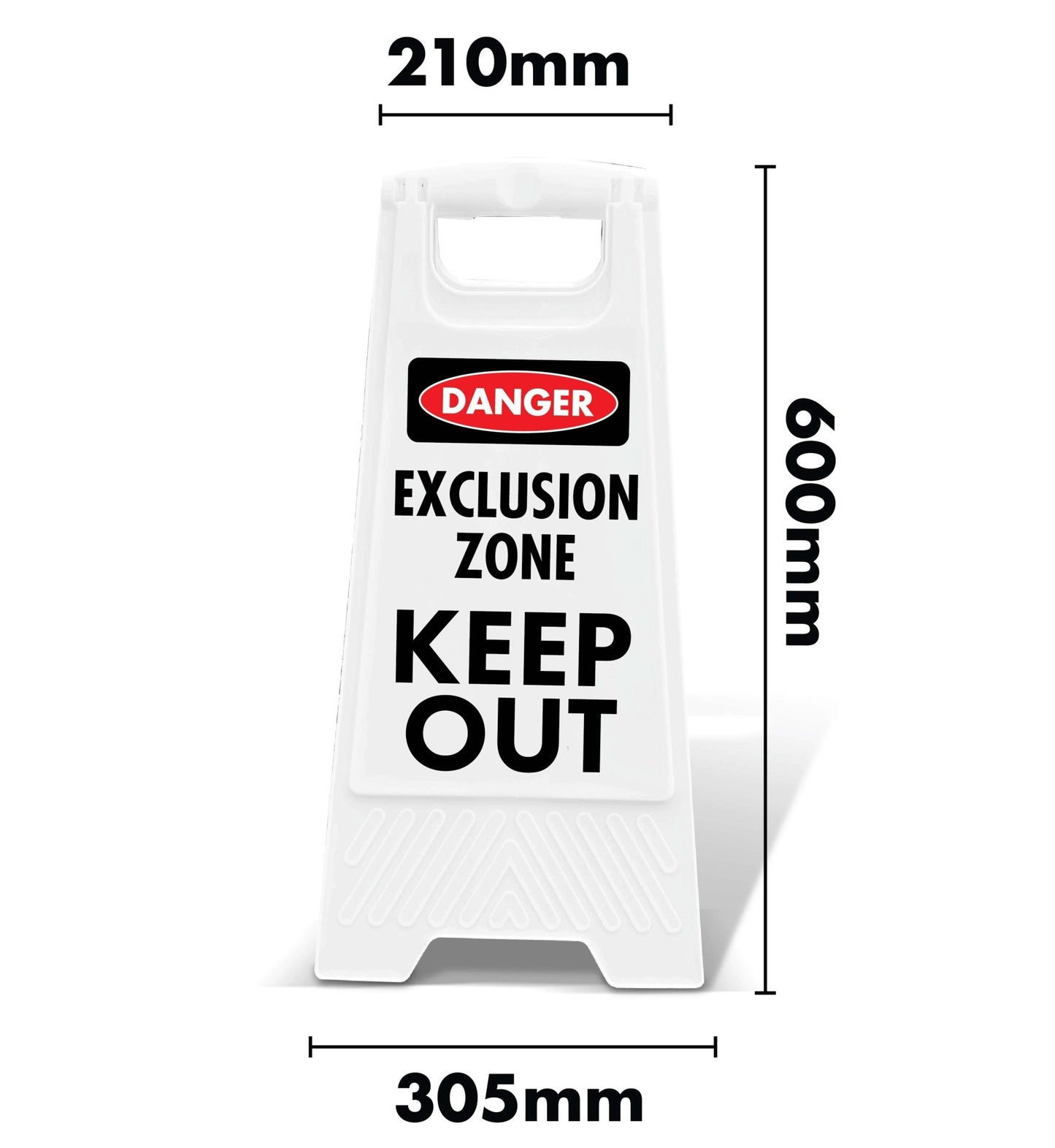 White A - Frame - Danger Exclusion Zone - New Signs