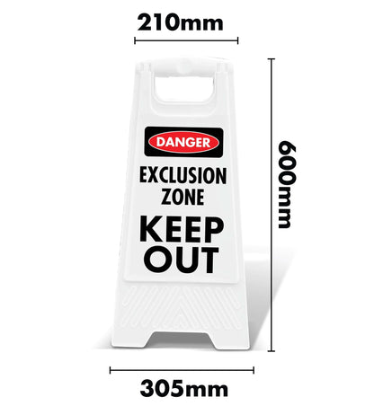 White A - Frame - Danger Exclusion Zone - New Signs