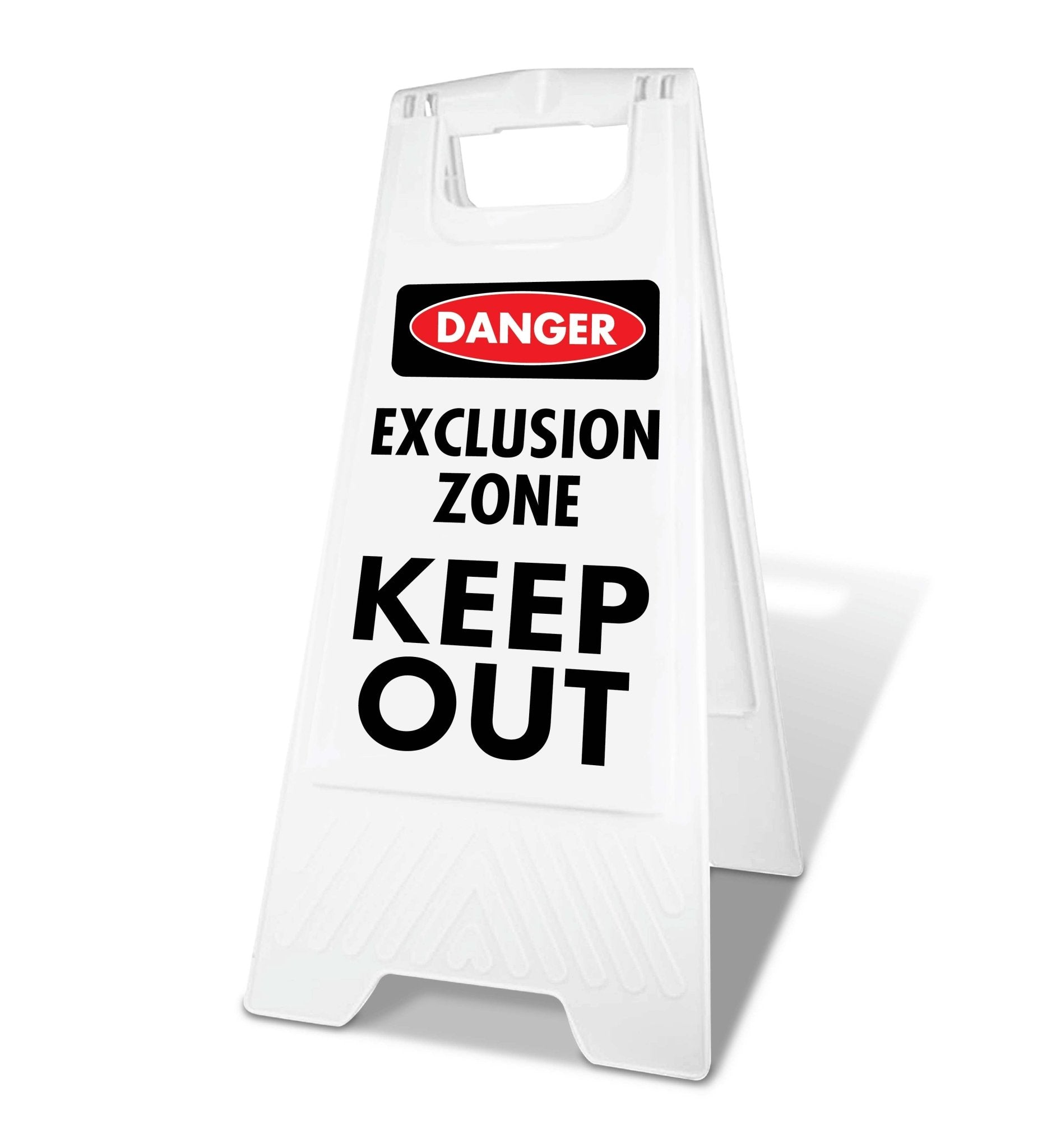 White A - Frame - Danger Exclusion Zone - New Signs