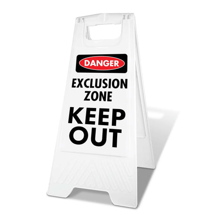 White A - Frame - Danger Exclusion Zone - New Signs