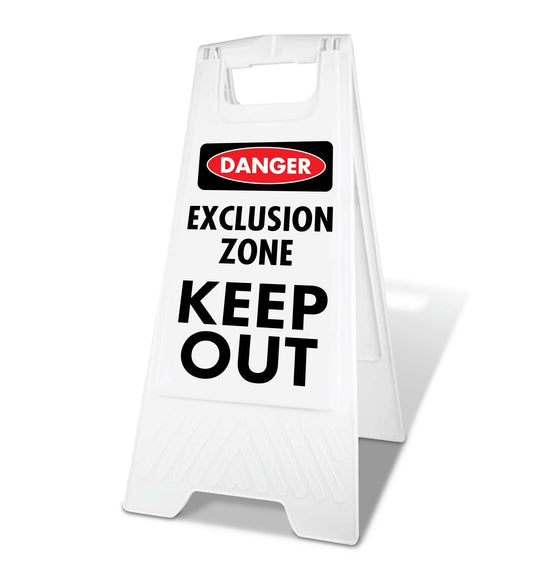 White A - Frame - Danger Exclusion Zone - New Signs