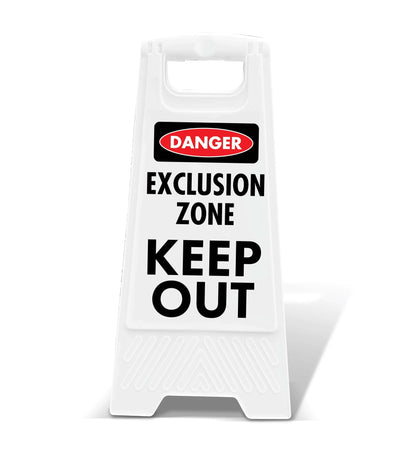 White A - Frame - Danger Exclusion Zone - New Signs