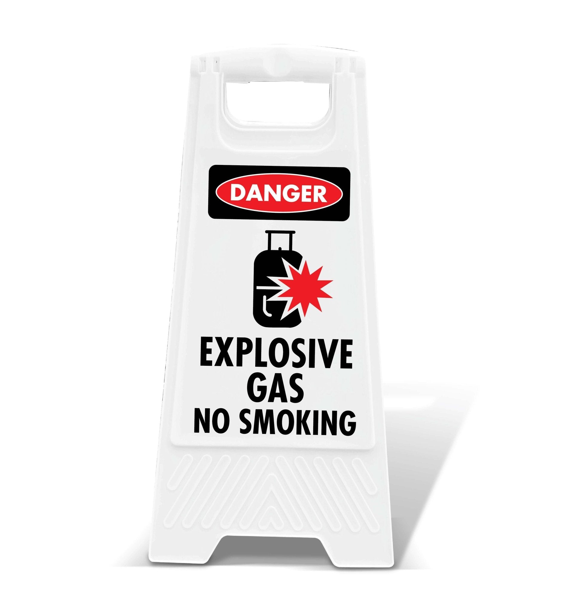 White A - Frame - Danger Explosive Gas No Smoking - New Signs