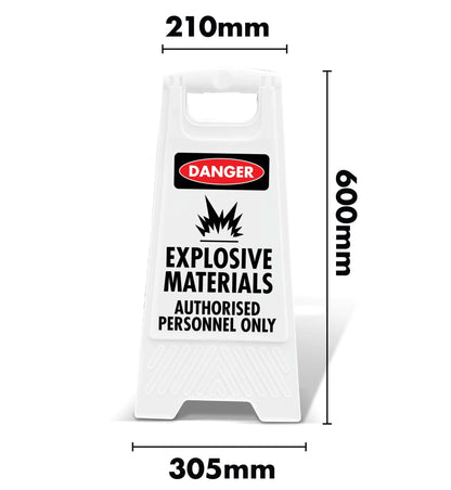 White A - Frame - Danger Explosive Materials - New Signs