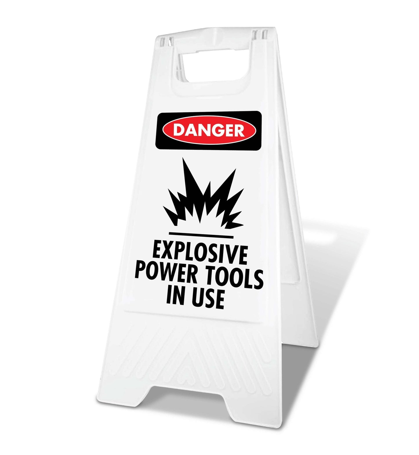 White A - Frame - Danger Explosive Power Tools - New Signs