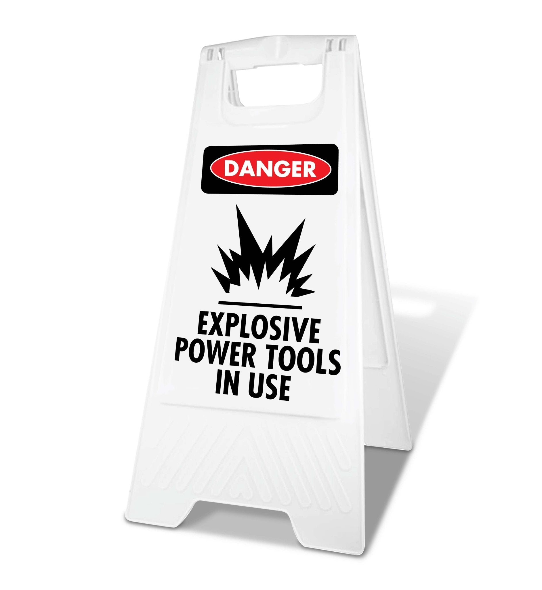 White A - Frame - Danger Explosive Power Tools - New Signs