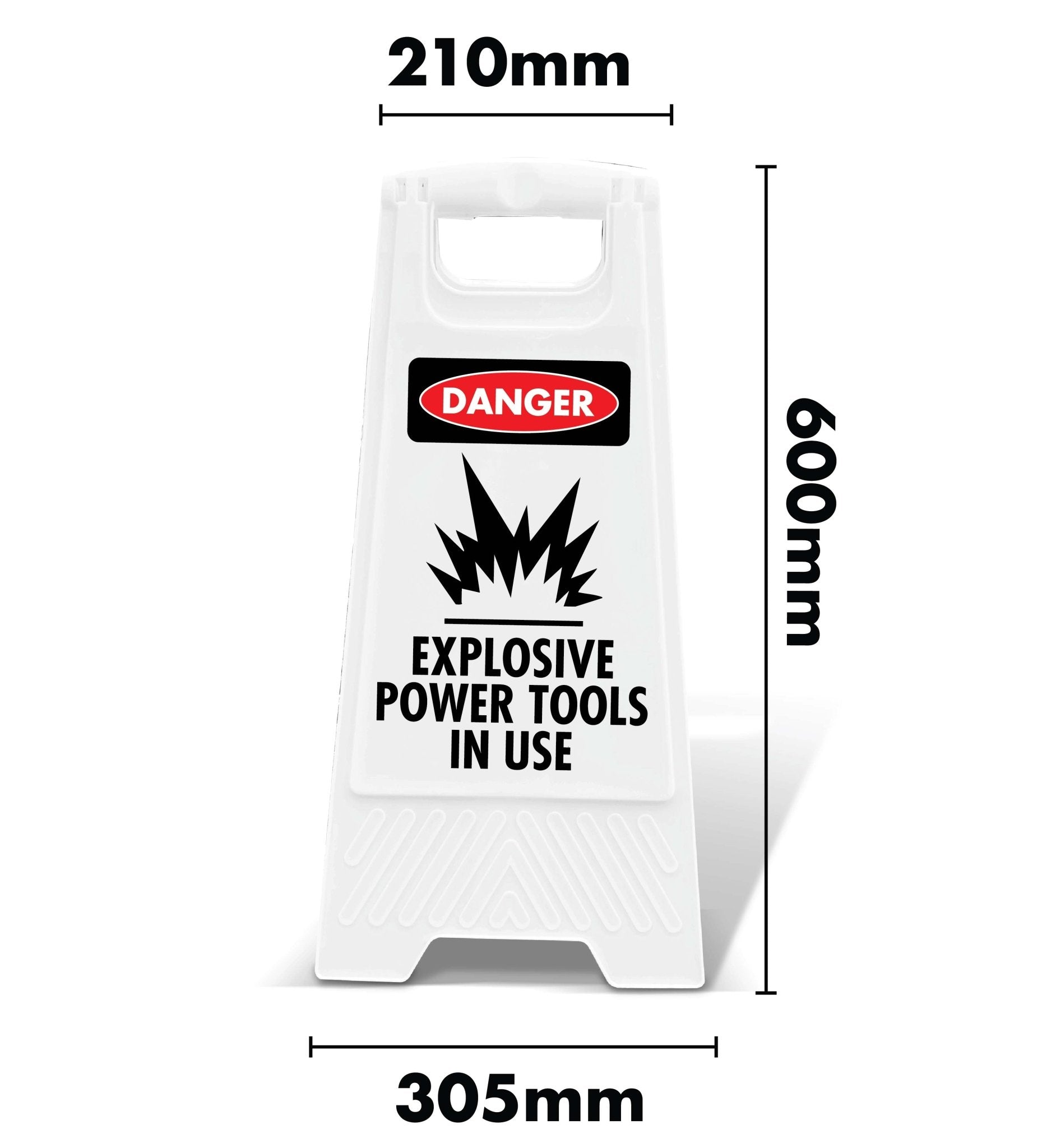 White A - Frame - Danger Explosive Power Tools - New Signs
