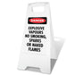 White A - Frame - Danger Explosive Vapours No Smoking Sparks Or Naked Flames - New Signs