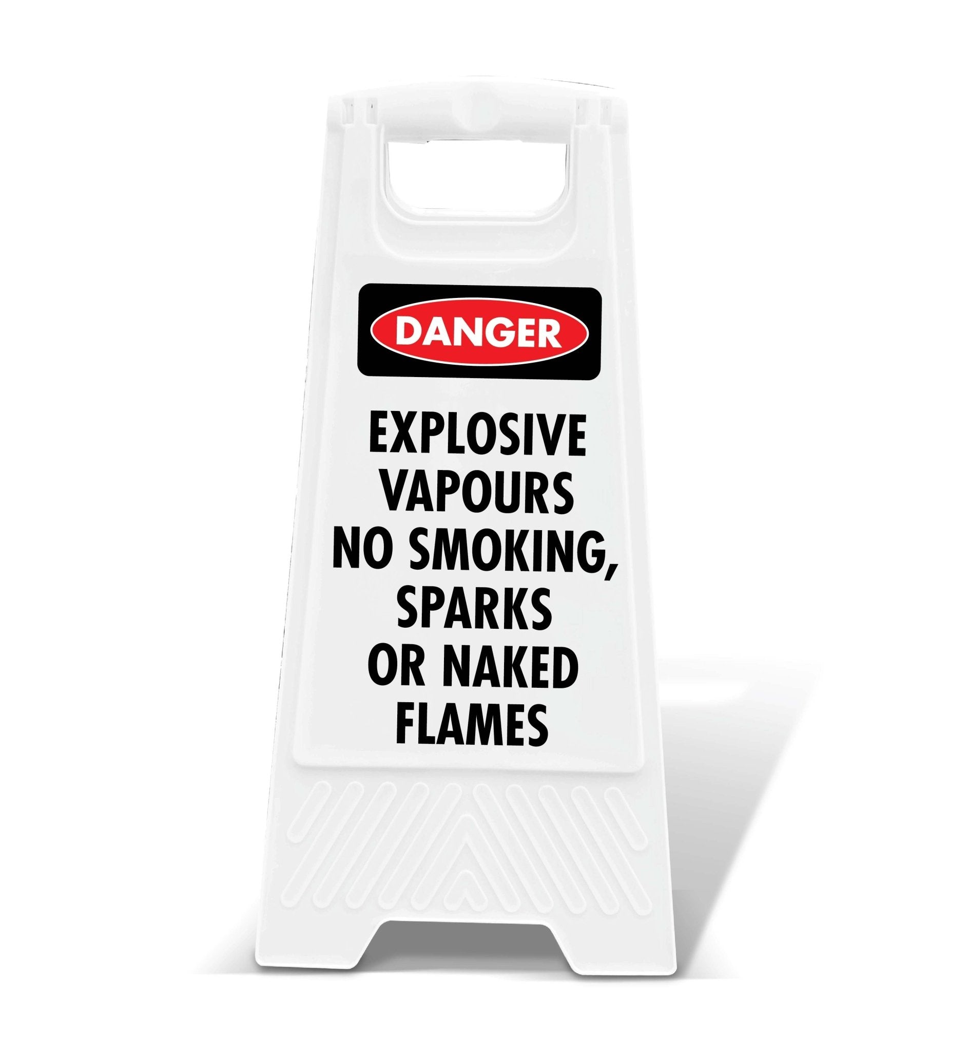 White A - Frame - Danger Explosive Vapours No Smoking Sparks Or Naked Flames - New Signs