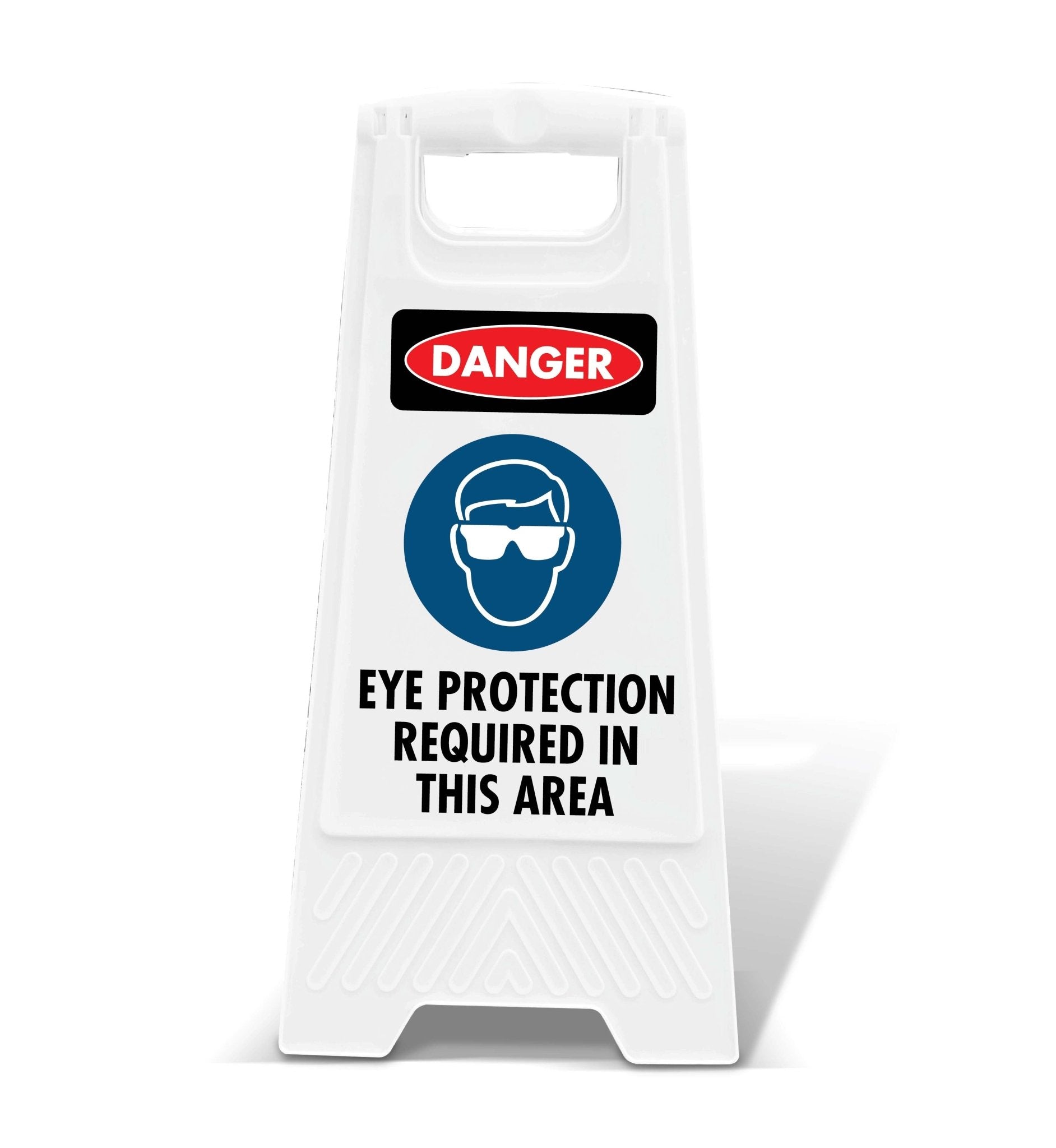 White A - Frame - Danger Eye Protection Required In This Area - New Signs
