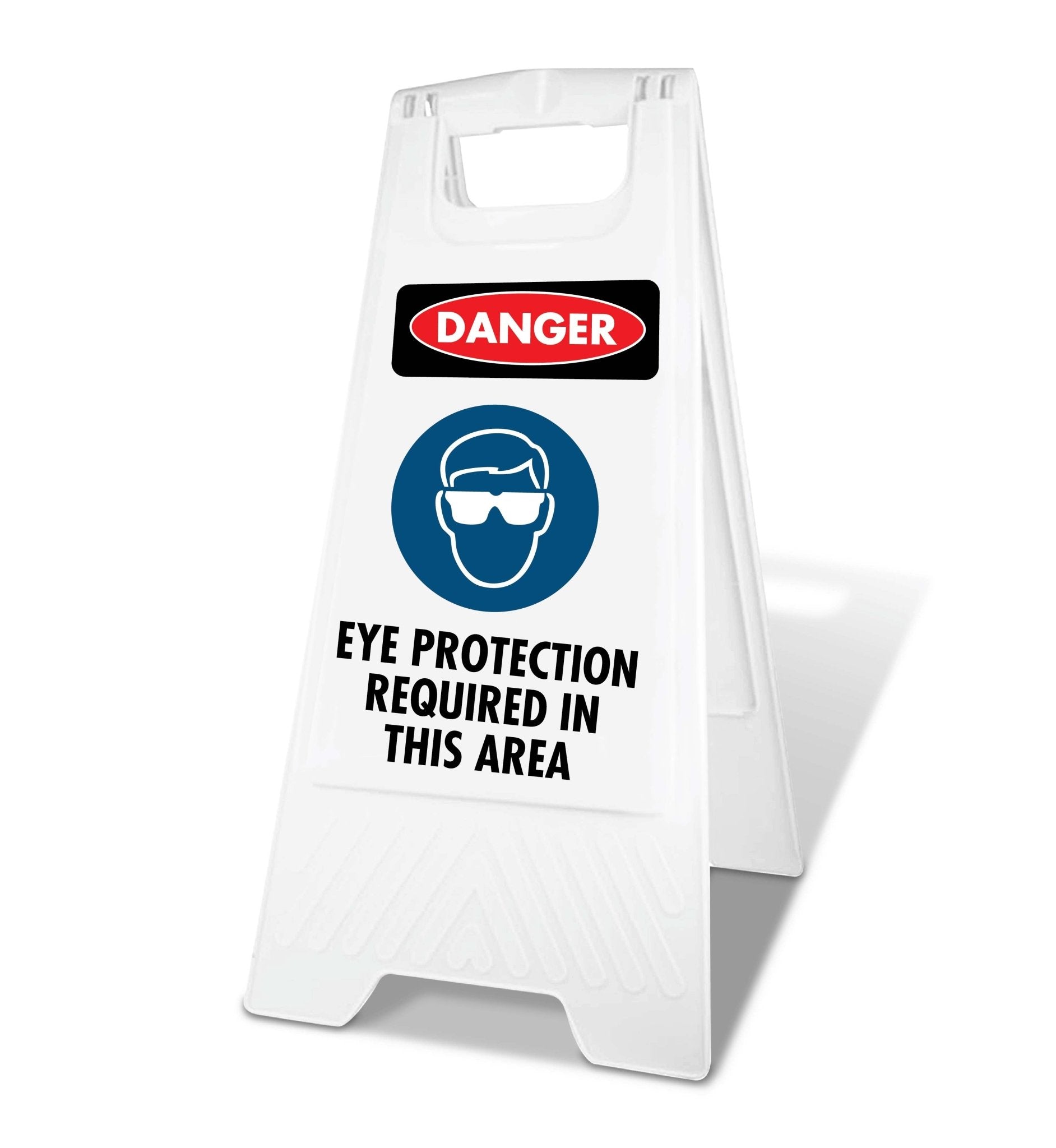 White A - Frame - Danger Eye Protection Required In This Area - New Signs