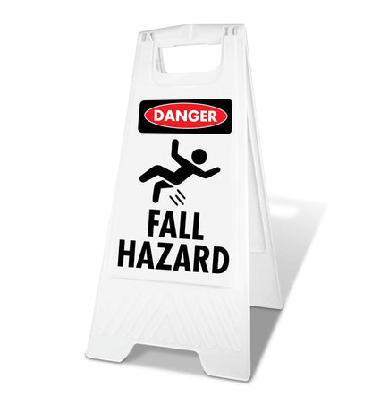 White A - Frame - Danger Fall Hazard - New Signs