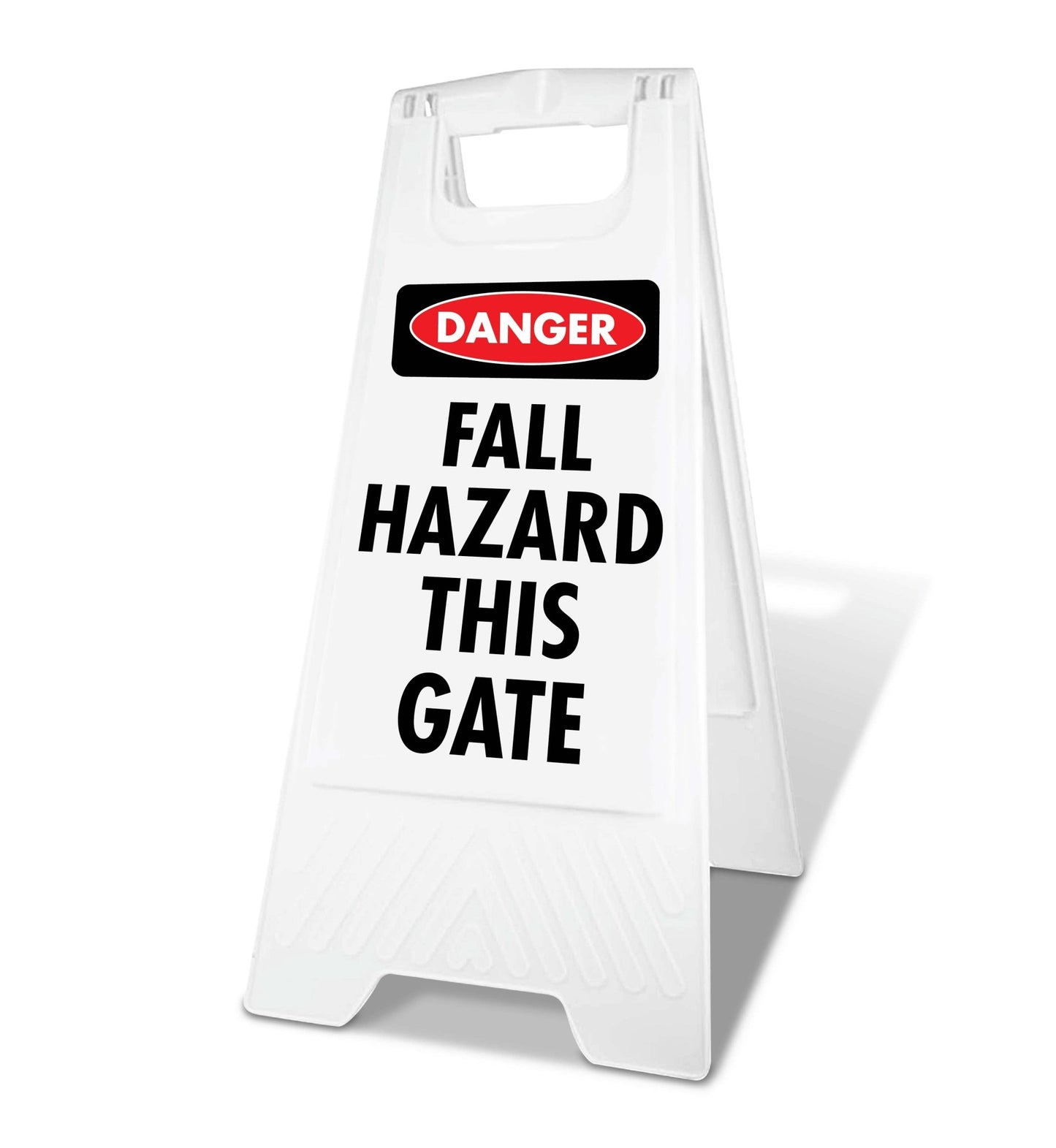 White A - Frame - Danger Fall Hazard This Gate - New Signs