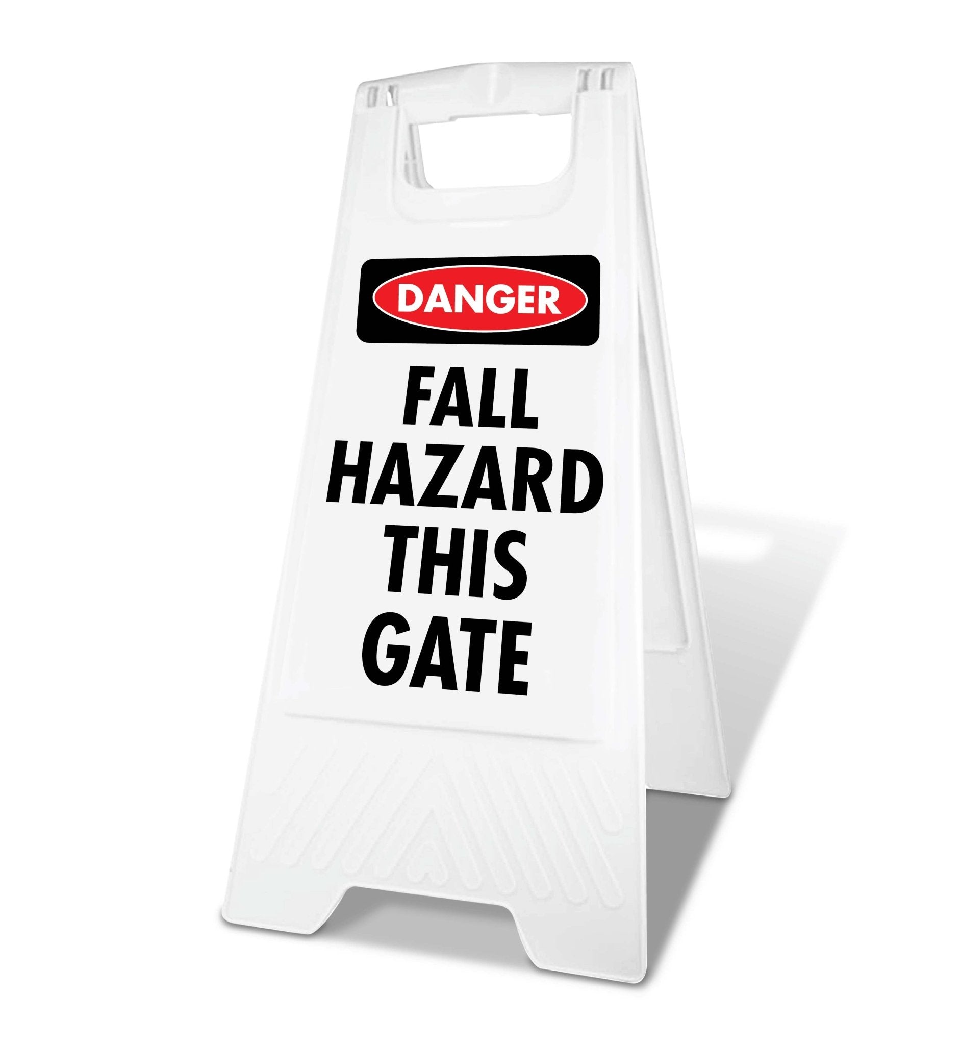 White A - Frame - Danger Fall Hazard This Gate - New Signs
