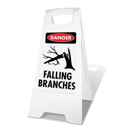 White A - Frame - Danger Falling Branches - New Signs