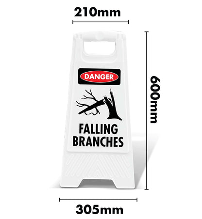 White A - Frame - Danger Falling Branches - New Signs
