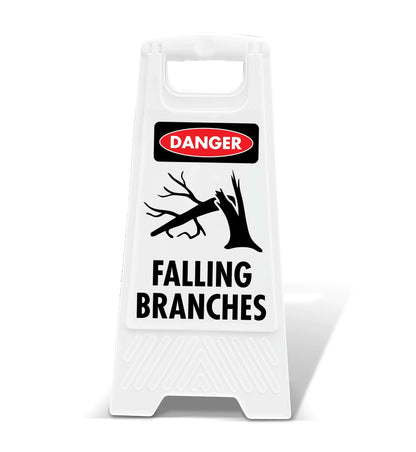 White A - Frame - Danger Falling Branches - New Signs