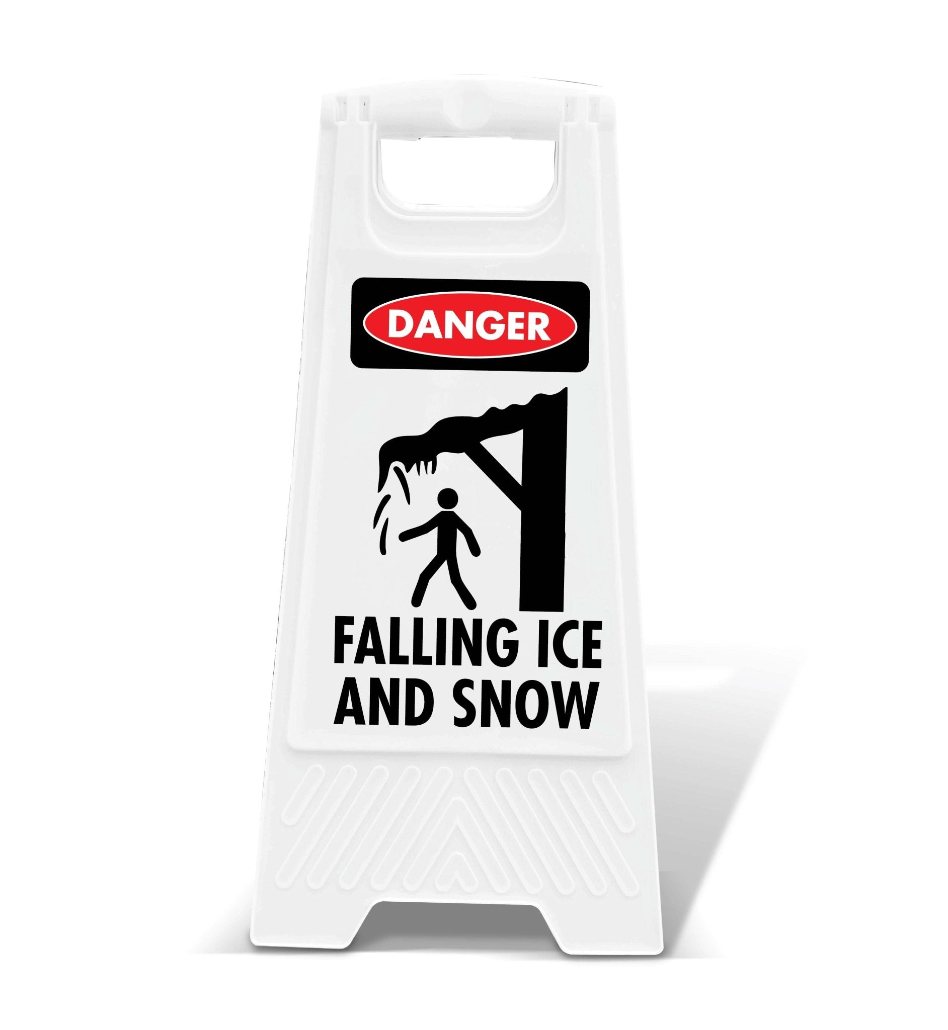 White A - Frame - Danger Falling Ice And Snow - New Signs