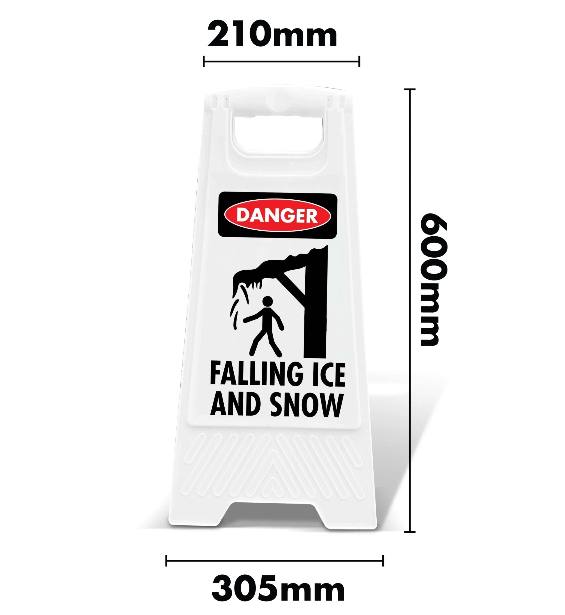 White A - Frame - Danger Falling Ice And Snow - New Signs