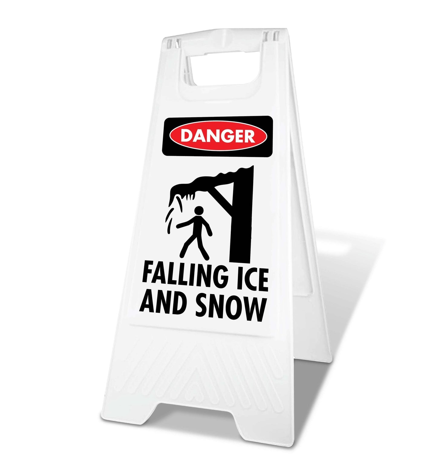 White A - Frame - Danger Falling Ice And Snow - New Signs