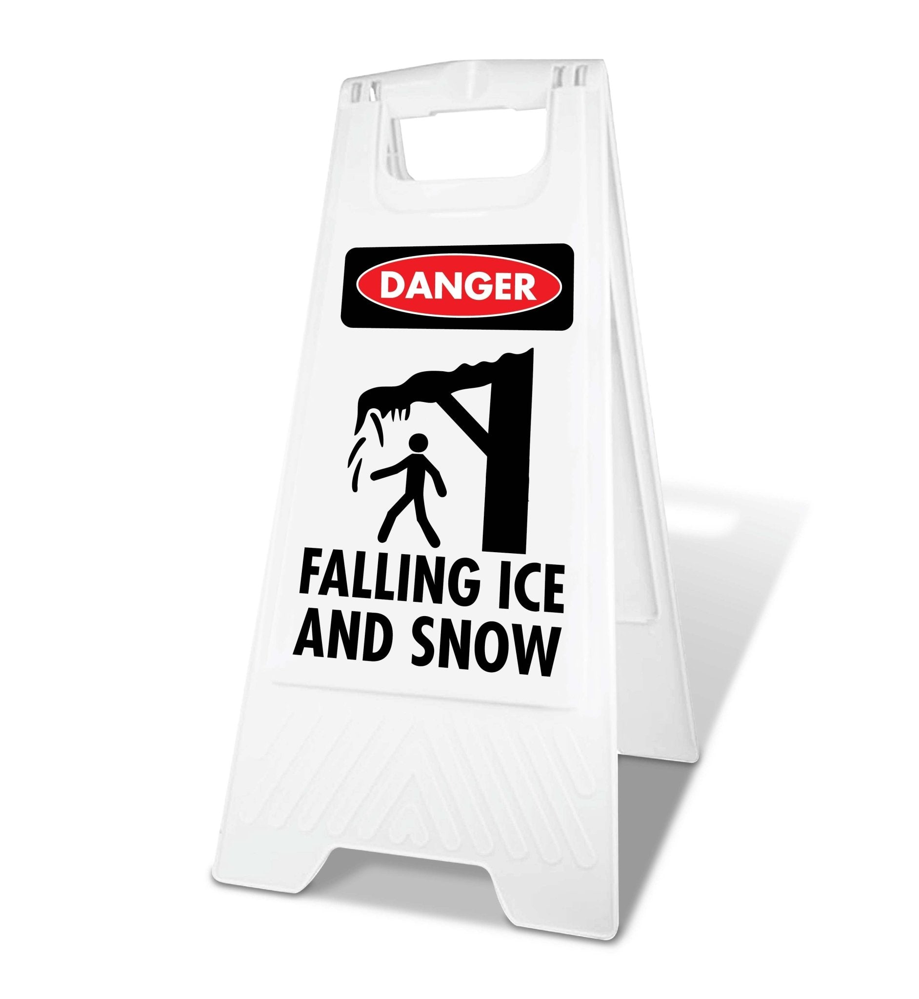 White A - Frame - Danger Falling Ice And Snow - New Signs