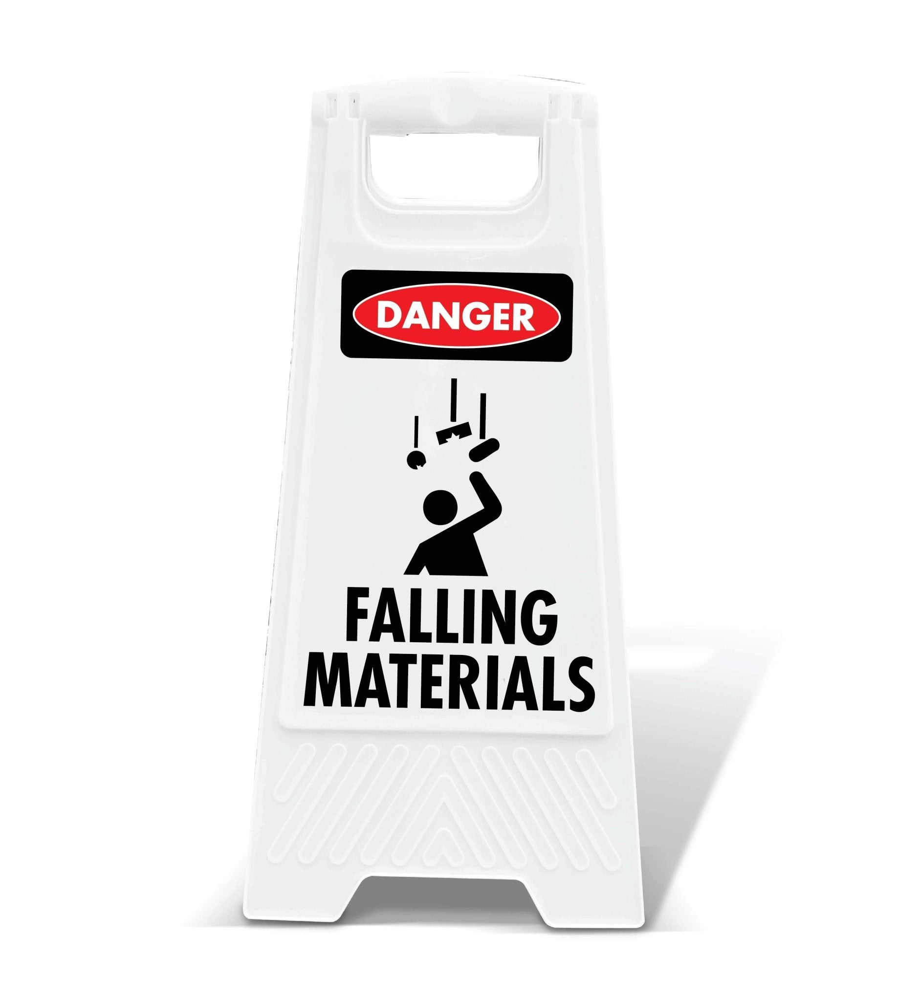 White A - Frame - Danger Falling Materials - New Signs