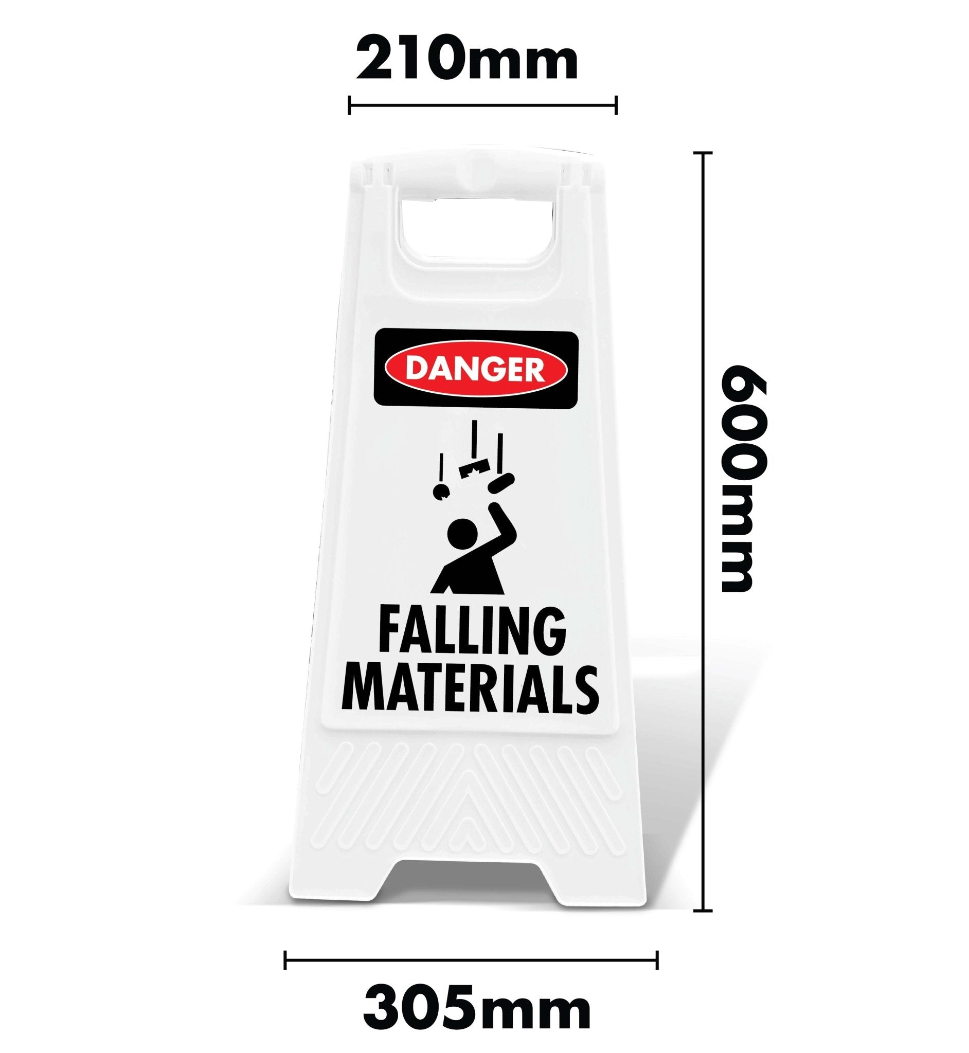 White A - Frame - Danger Falling Materials - New Signs