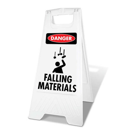 White A - Frame - Danger Falling Materials - New Signs