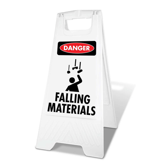 White A - Frame - Danger Falling Materials - New Signs