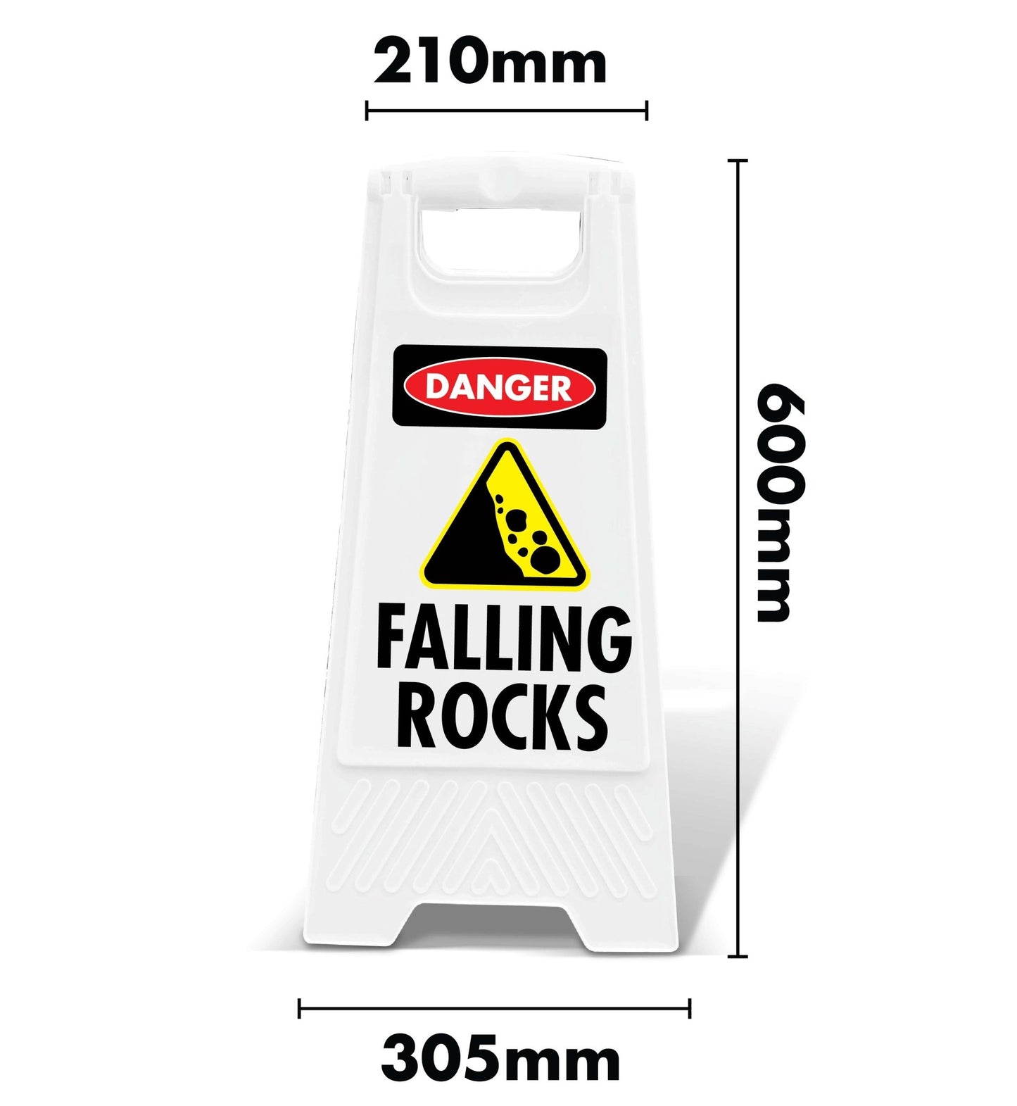 White A - Frame - Danger Falling Rocks - New Signs