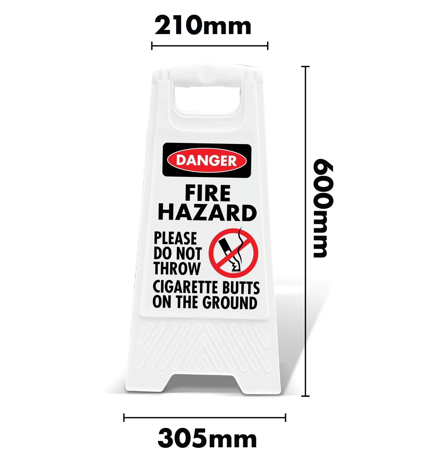White A - Frame - Danger Fire Hazard - New Signs